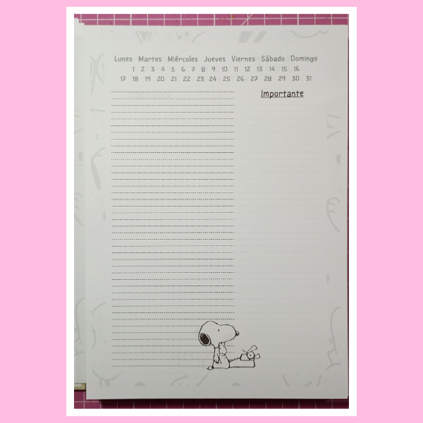 Agenda 2024<br>Snoopy <br> Tamaño A5/ Anillado - Imagen 5